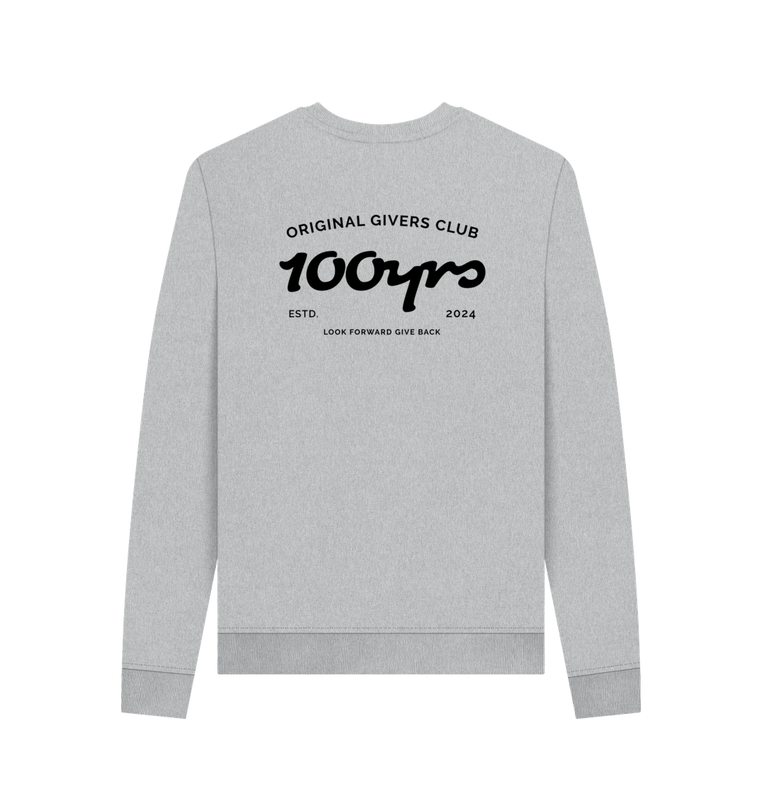 Grey Recycled Printed Sweater Back