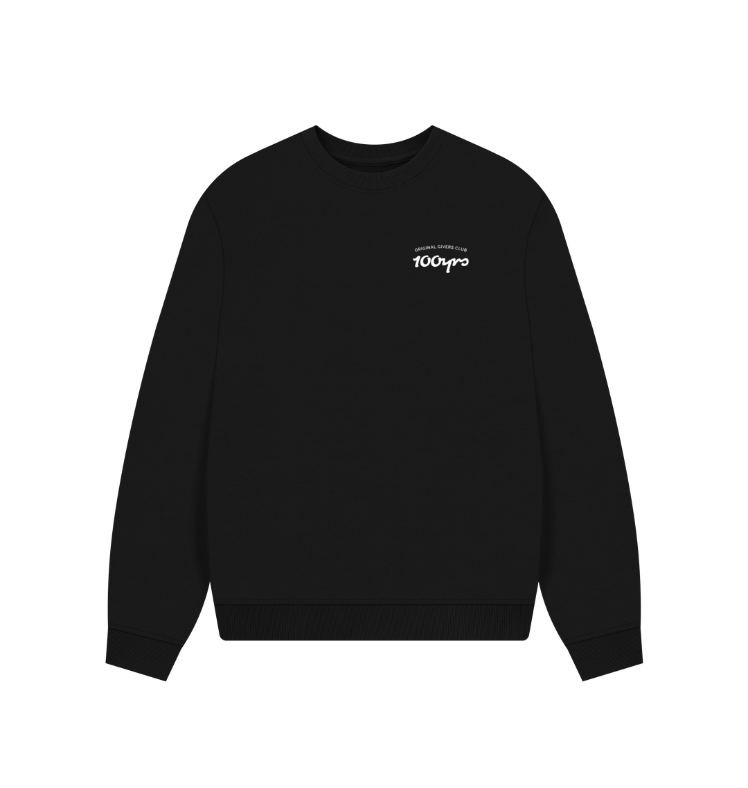 Black Printed Sweater Front
