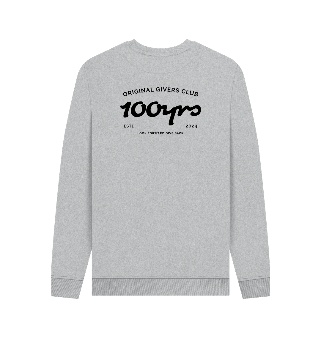 Grey Recycled Printed Sweater Back