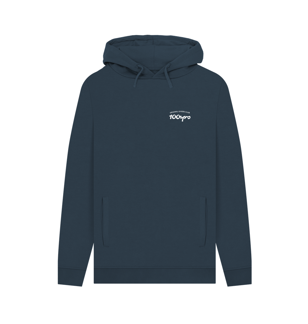 Navy Printed Hoody Front