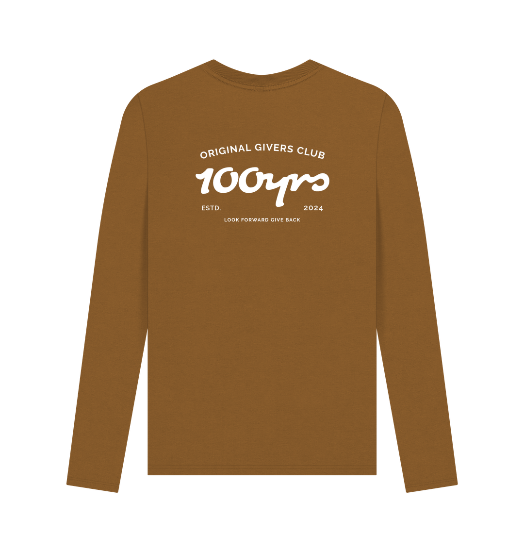 Brown Printed Long Sleeve T Shirt Back