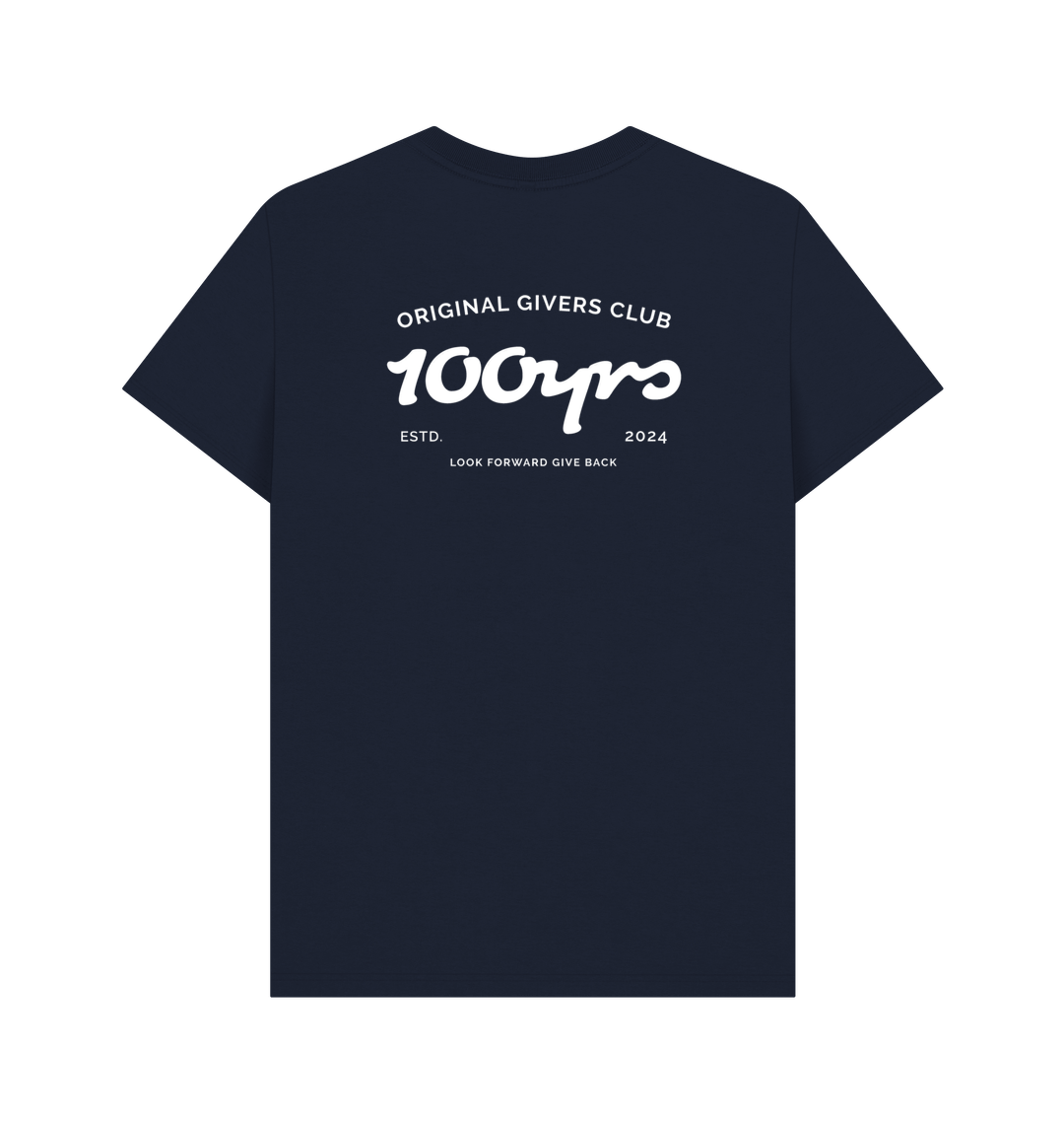 Navy Blue Printed T-shirt Back