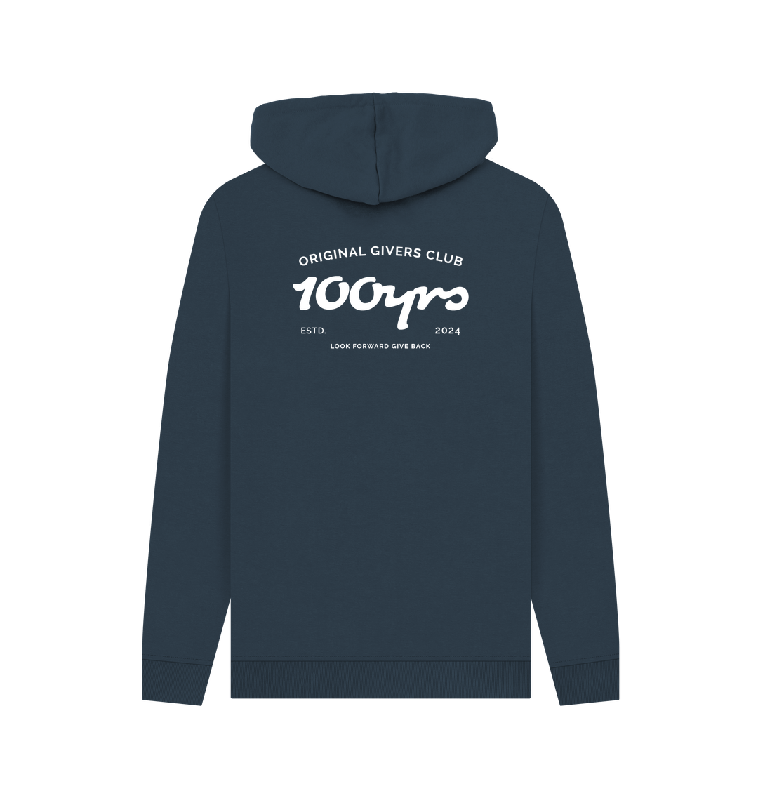 Navy Printed Hoody Back