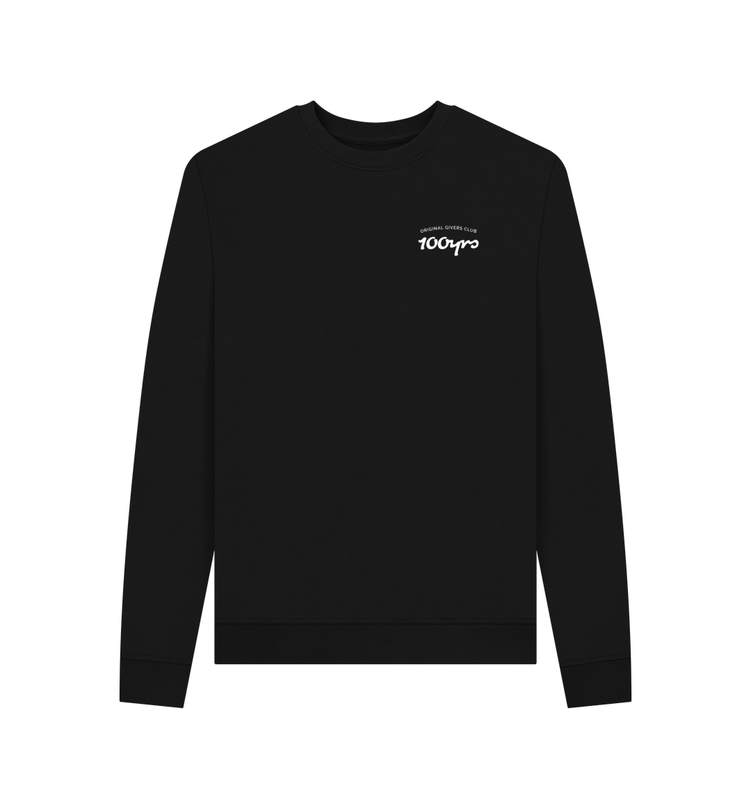 Black Recycled Printed Sweater Front