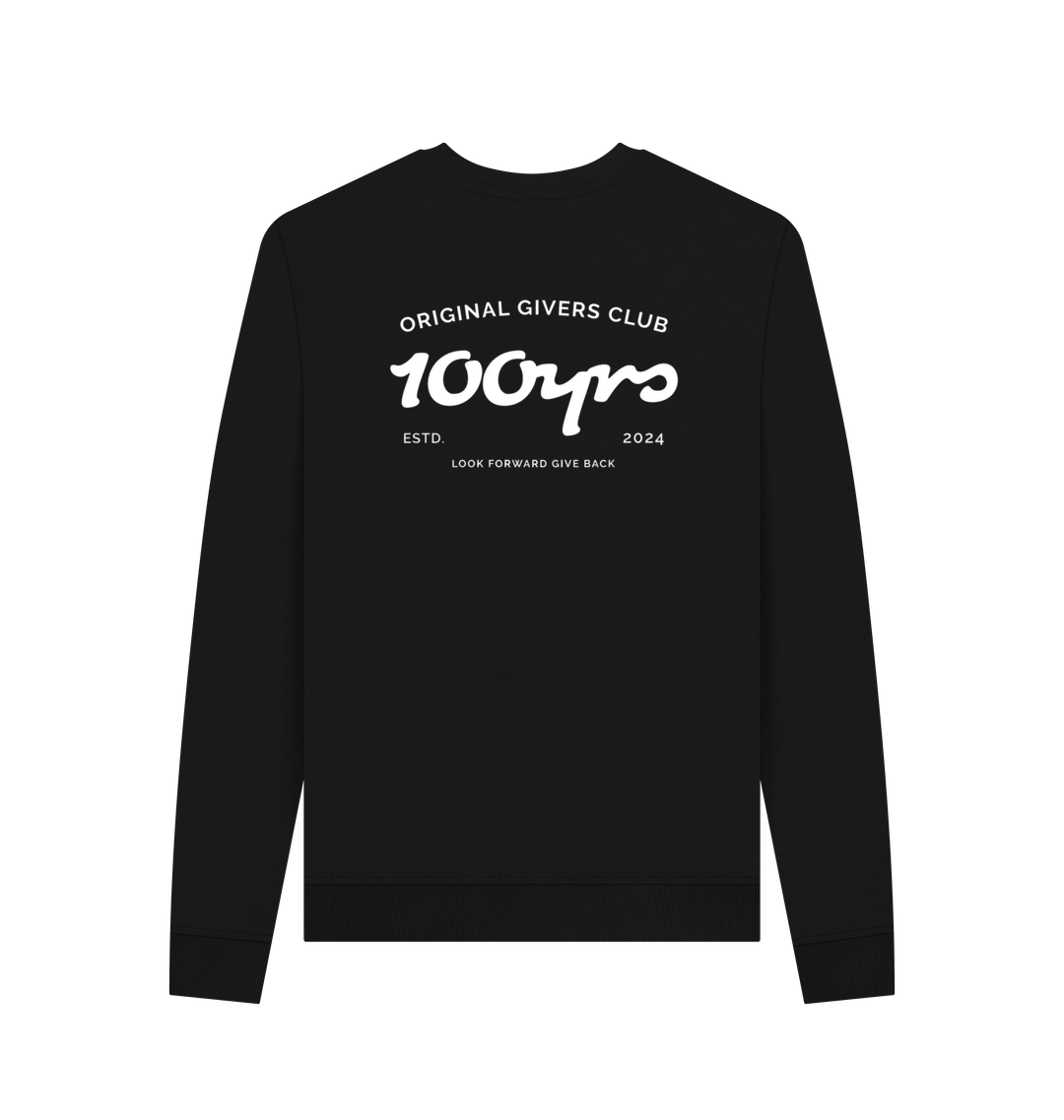 Black Recycled Printed Sweater Back