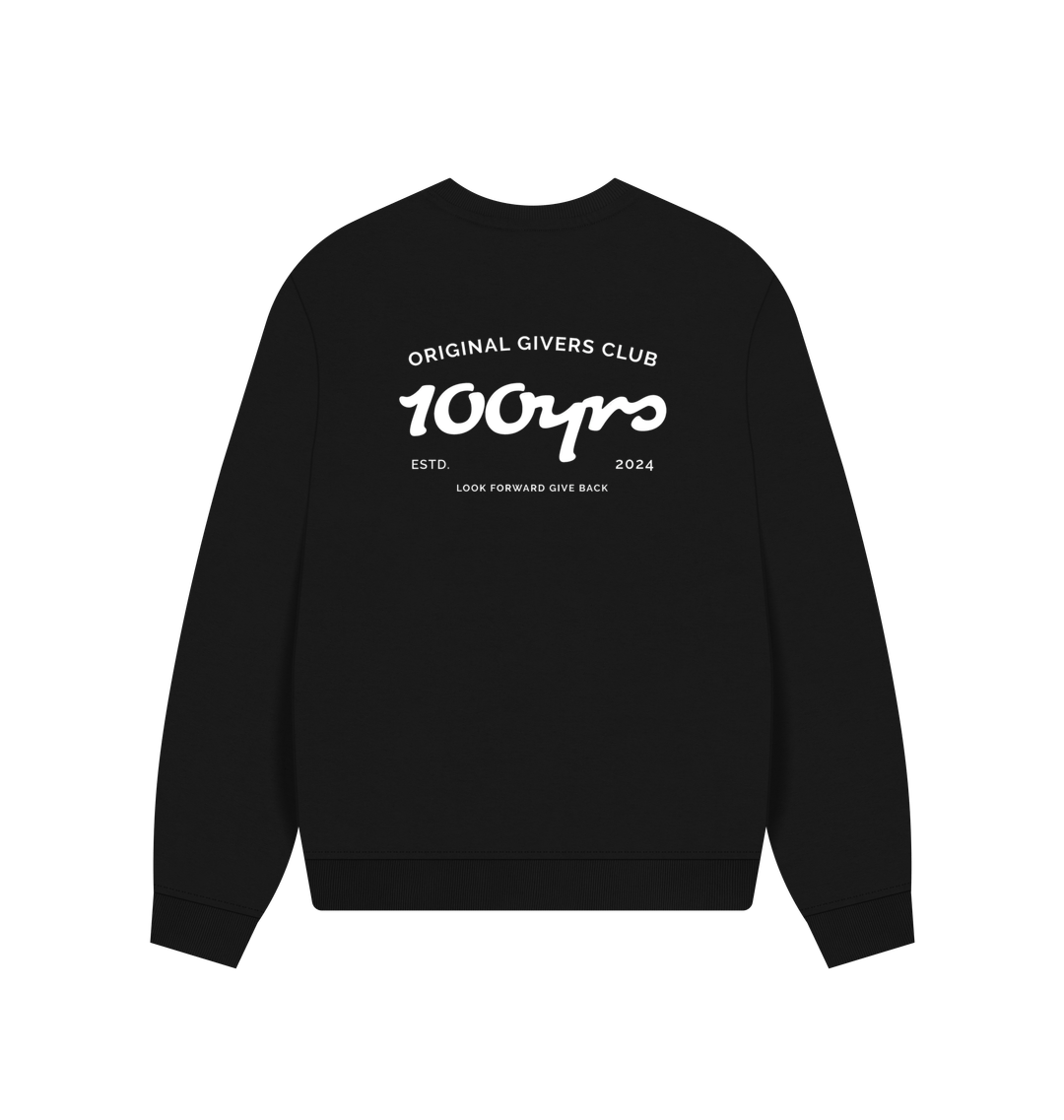 Black Printed Sweater Back