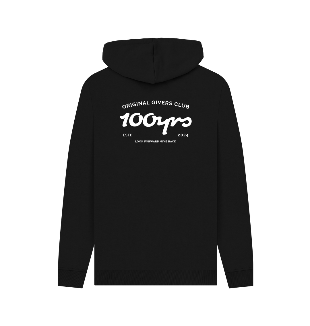 Black Printed Hoody Back