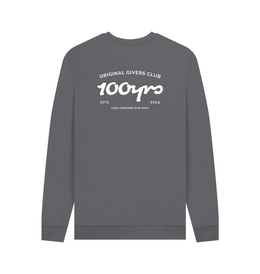 Slate Grey Printed Sweater Back