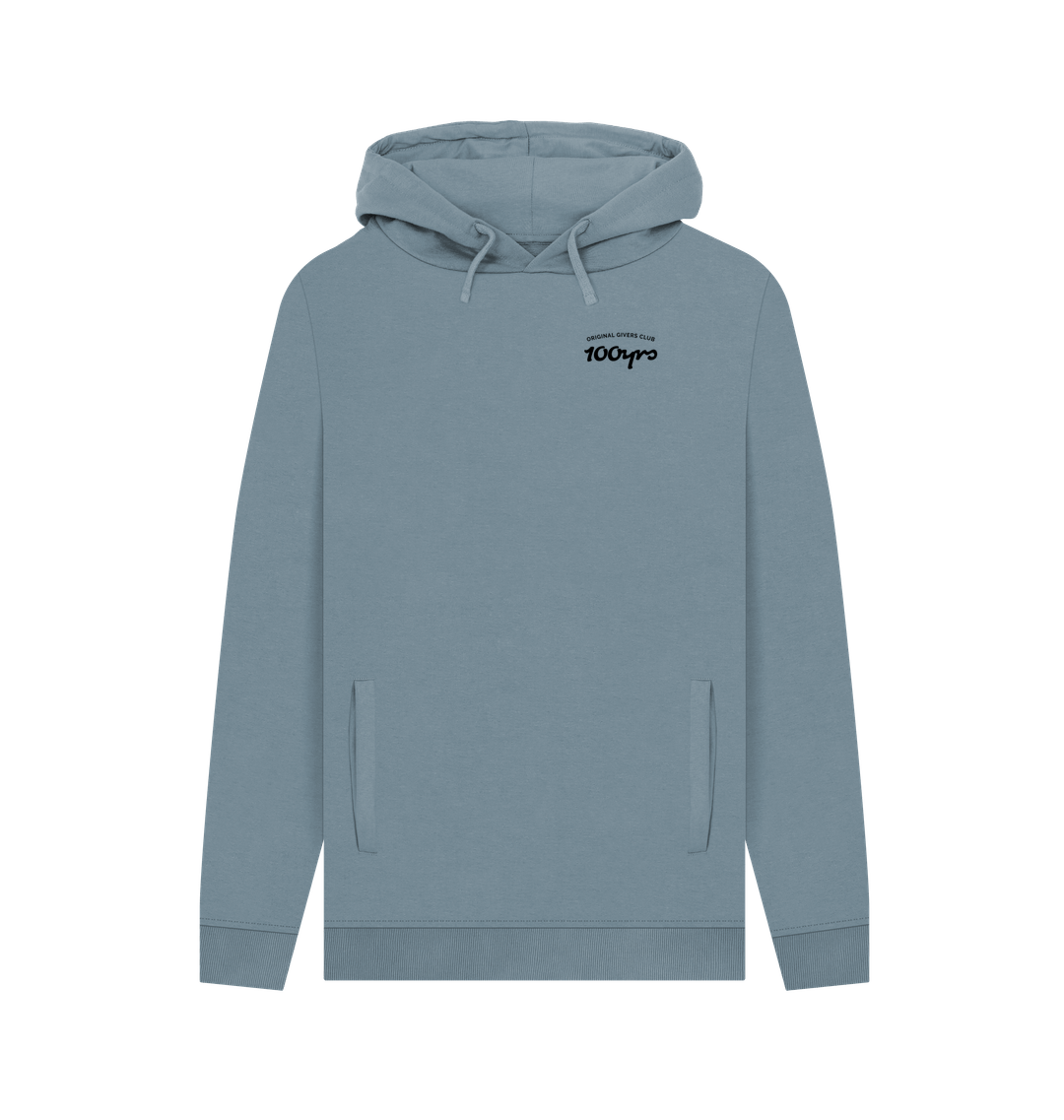 Stone Blue Printed Hoody Front
