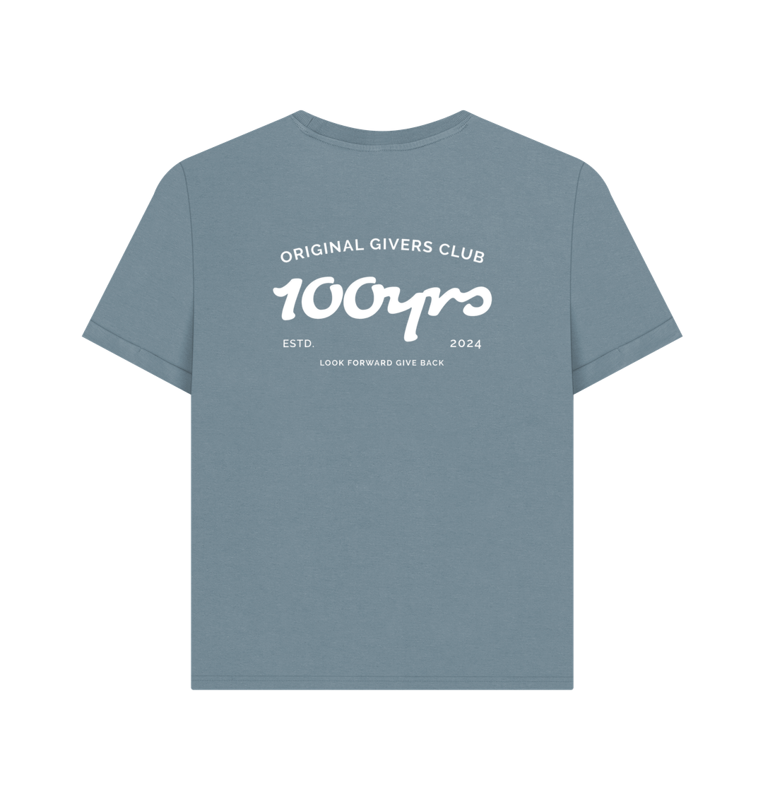 Stone Blue Printed T-shirt Back