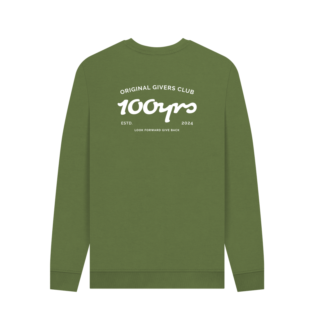 Khaki Printed Sweater Back