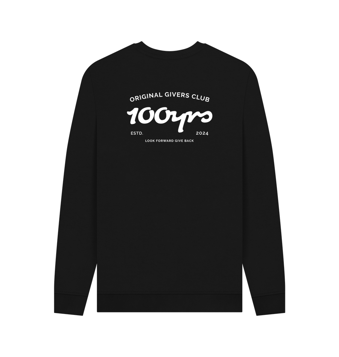 Black Printed Sweater Back