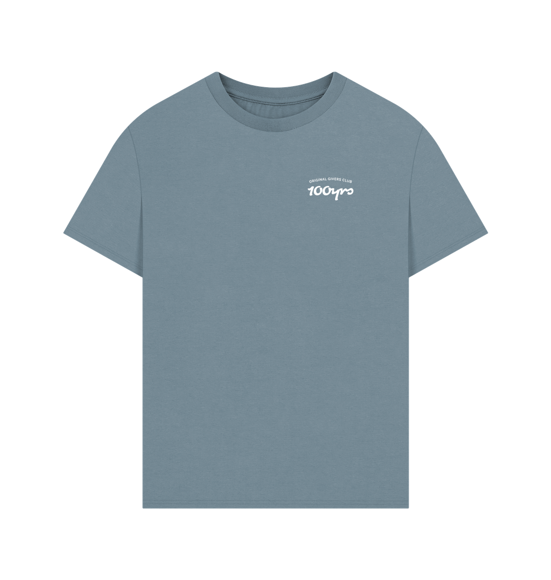Stone Blue Printed T-shirt Front