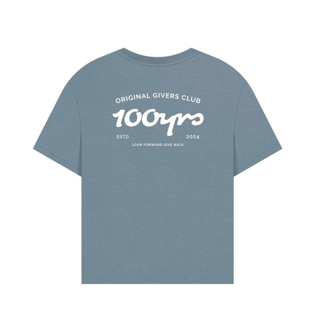 Stone Blue Printed T-shirt Back