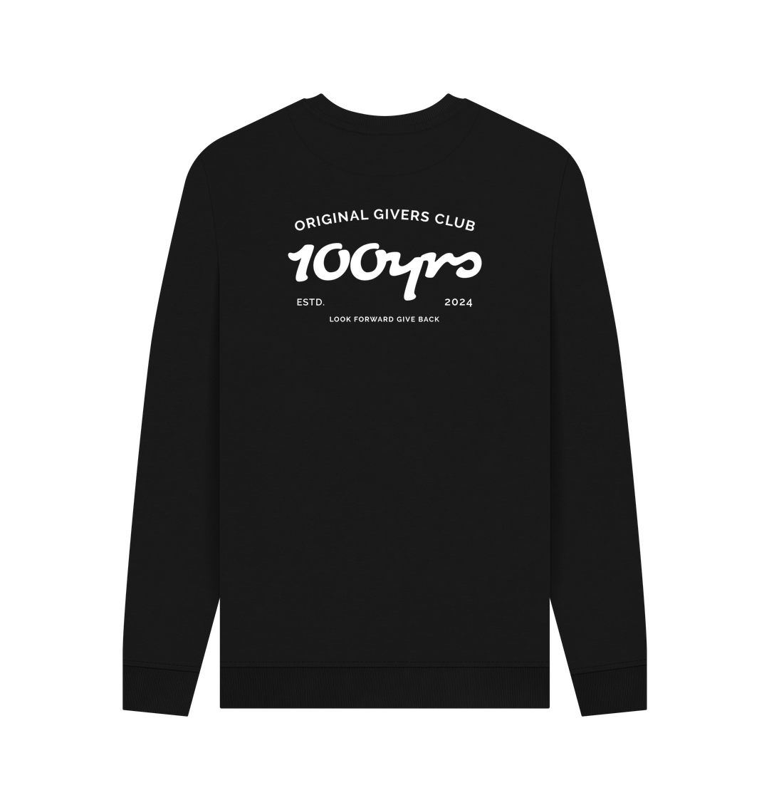 Black Recycled Printed Sweater Back