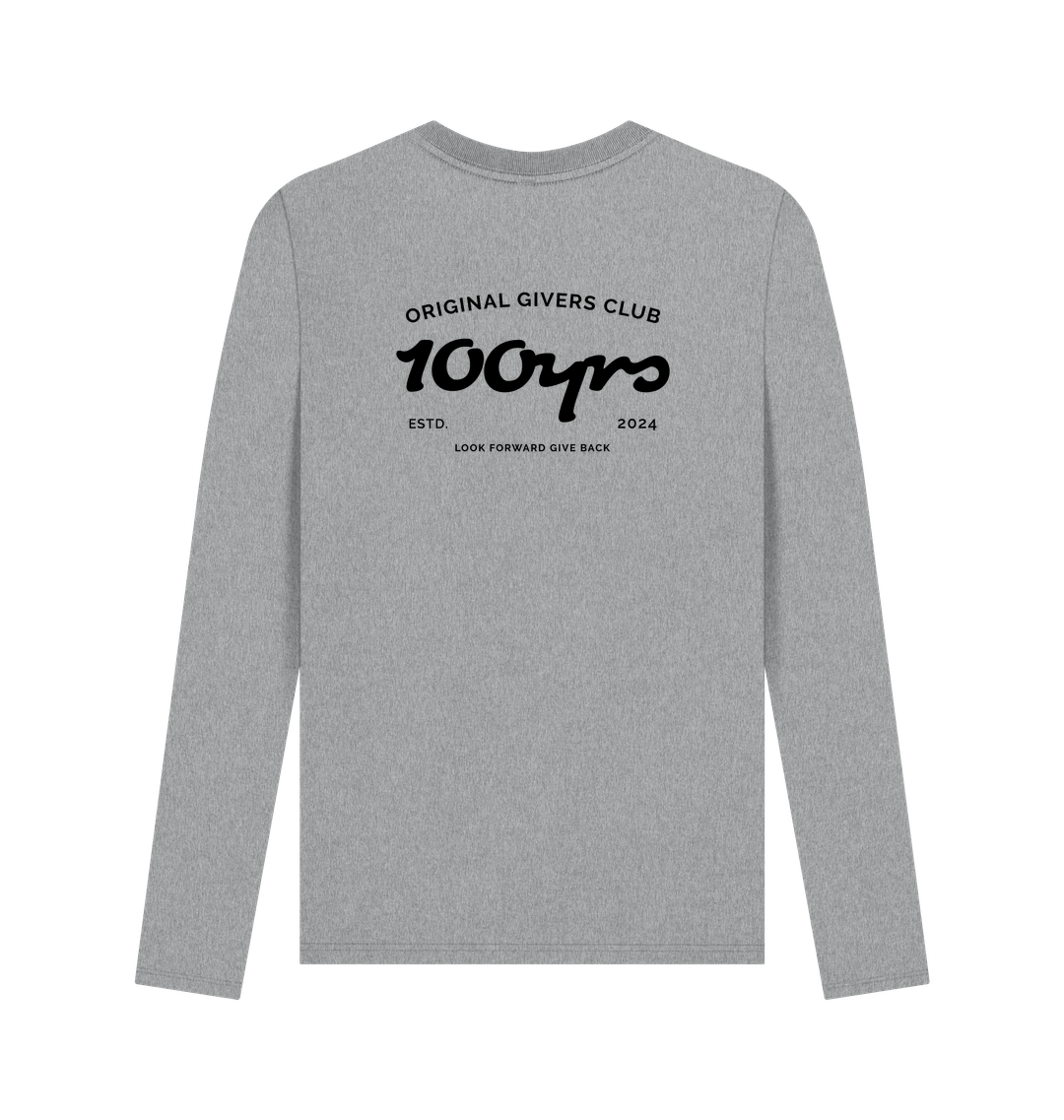 Athletic Grey Printed Long Sleeve T Shirt Back