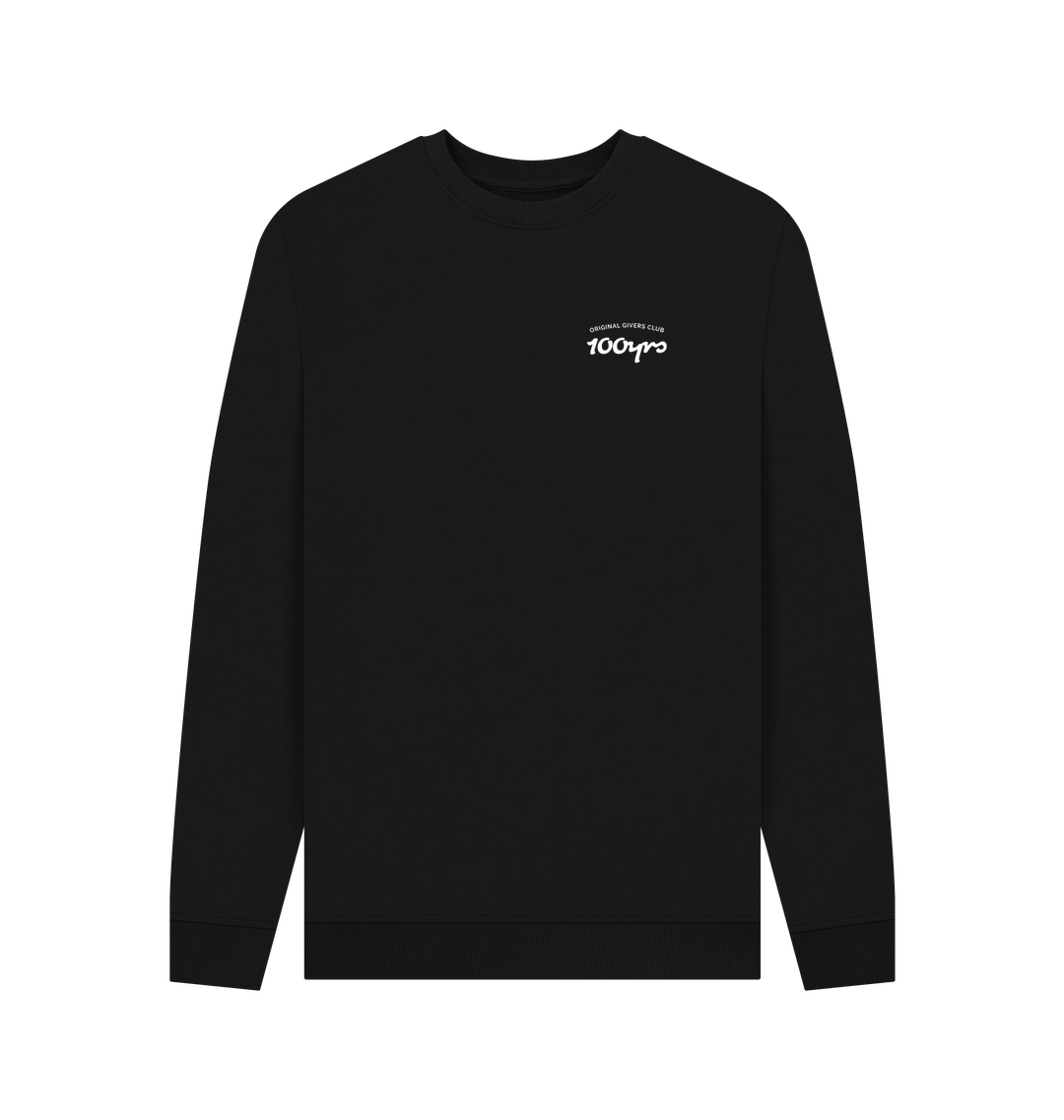 Black Recycled Printed Sweater Front