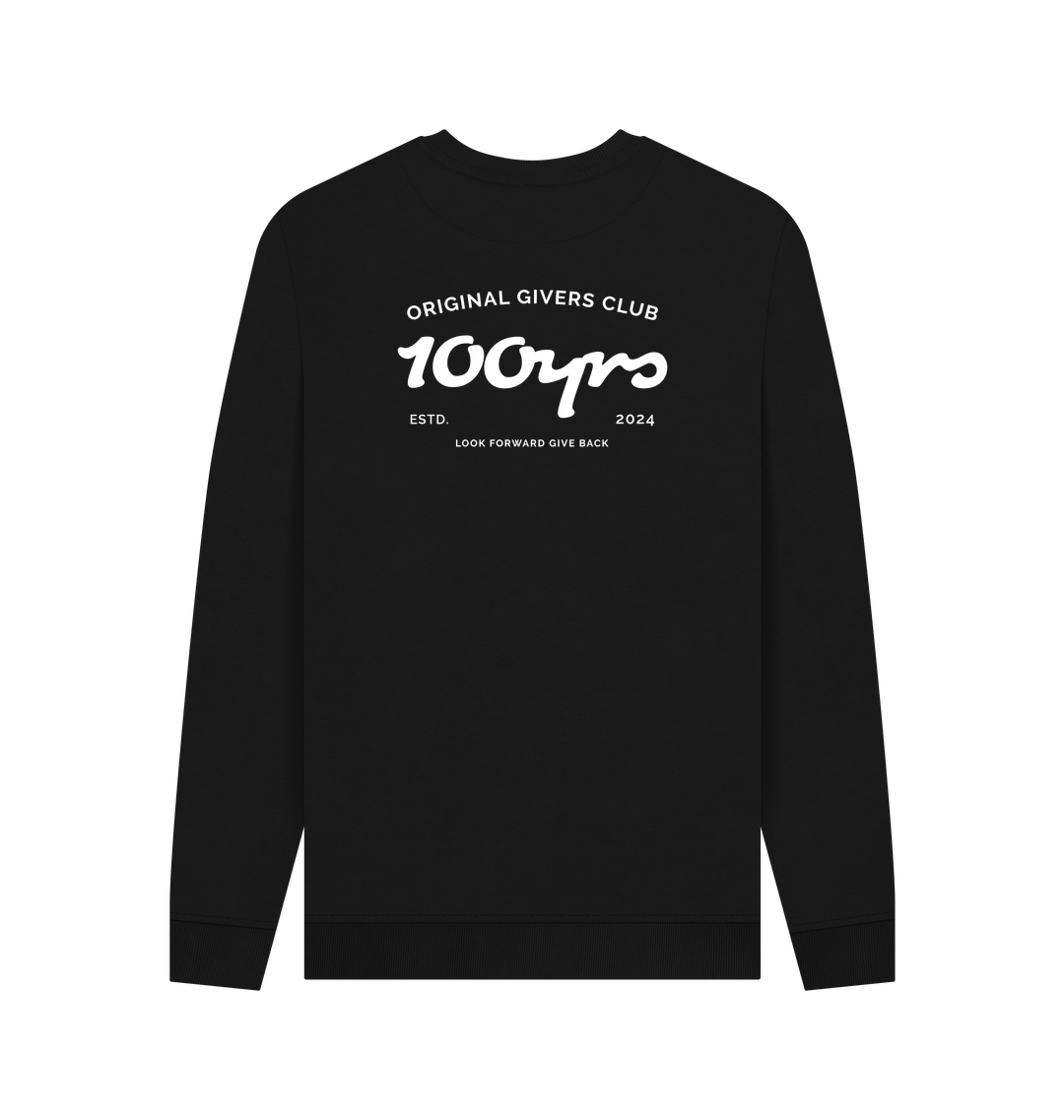 Black Recycled Printed Sweater Back