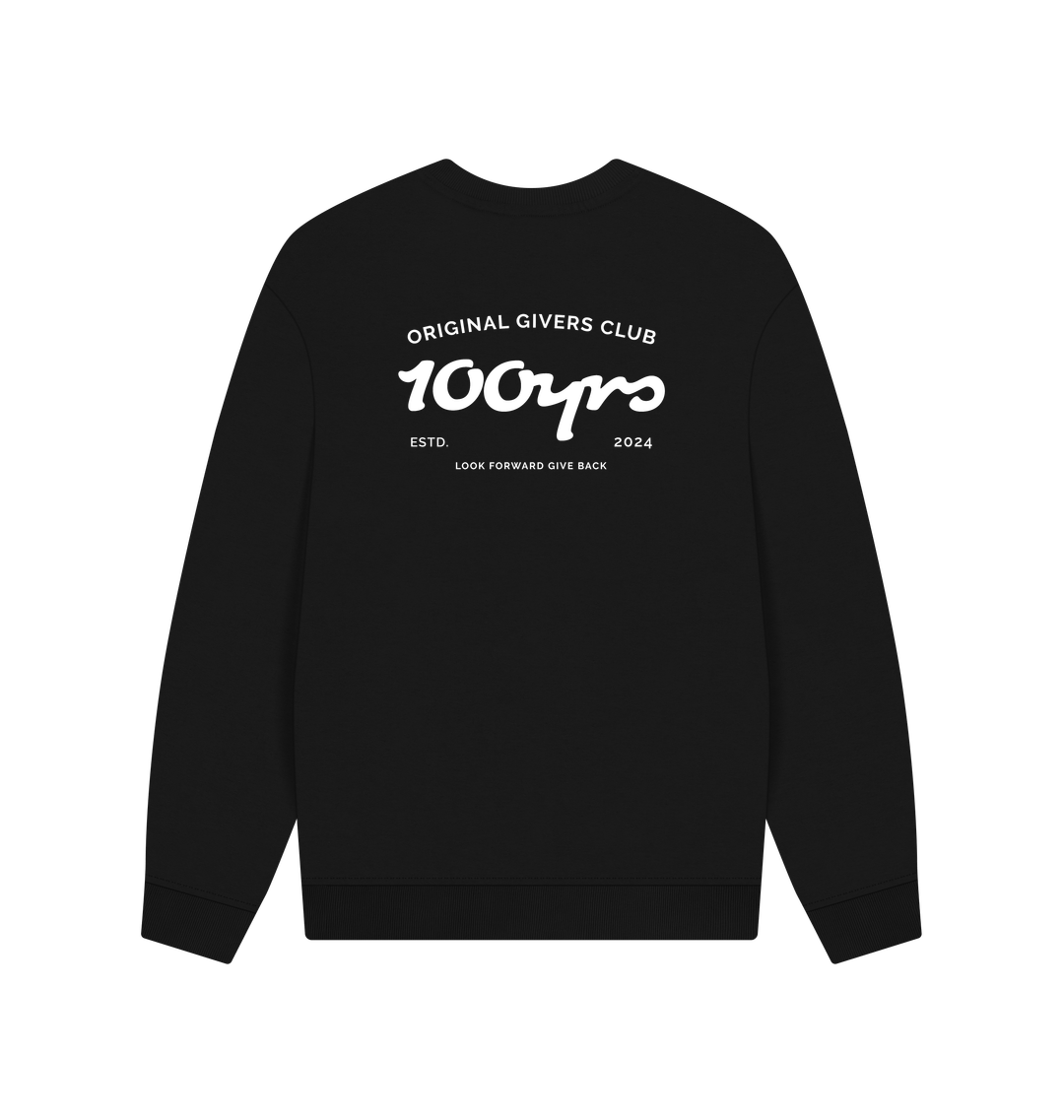 Black Printed Sweater Back