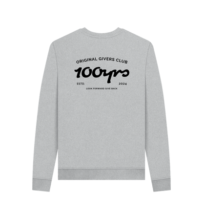 Grey Recycled Printed Sweater Back