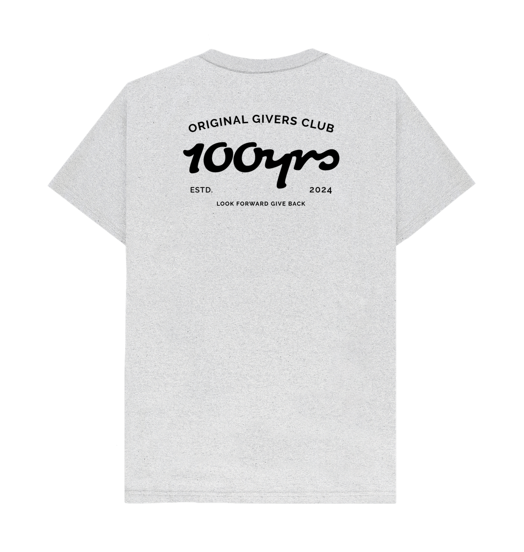 Grey Recycled Printed T-Shirt Back