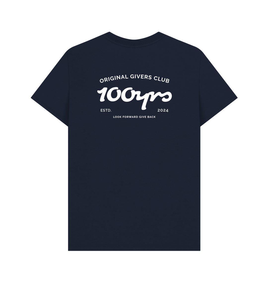 Navy Blue Printed T-shirt Back