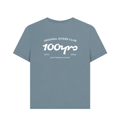 Stone Blue Printed T-shirt Back