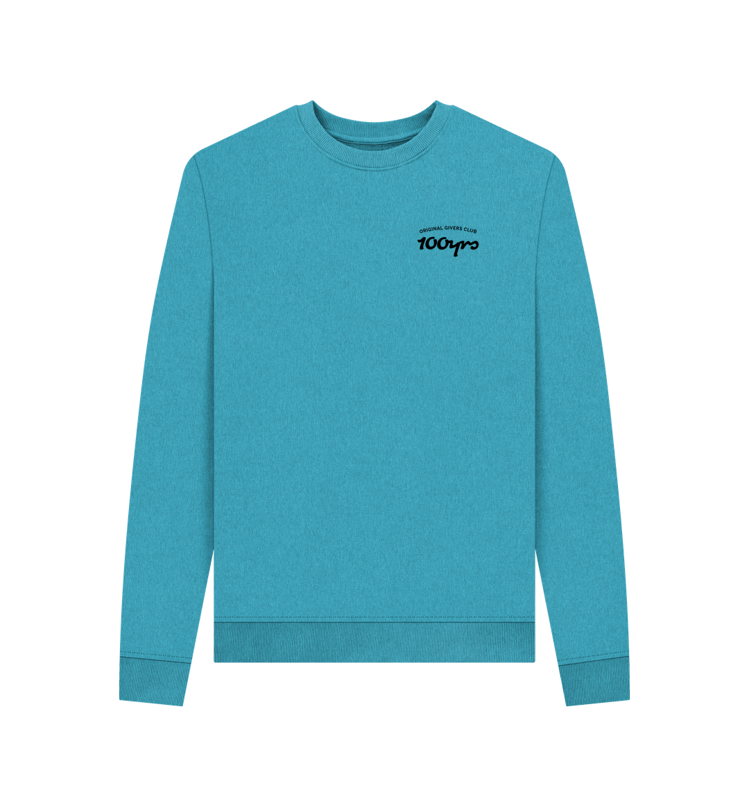 Ocean Blue Recycled Printed Sweater Front