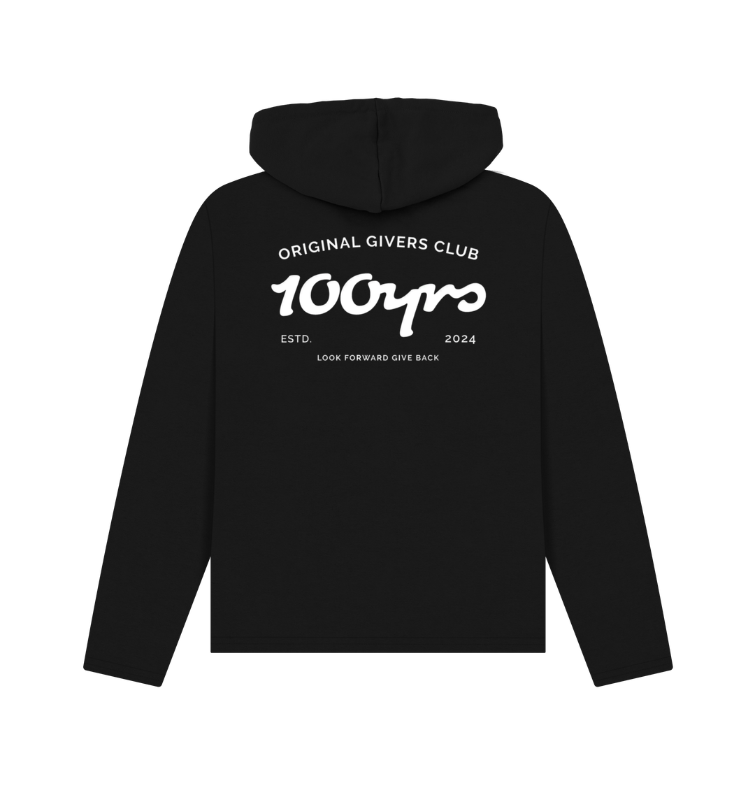Black Recycled Hoody Back