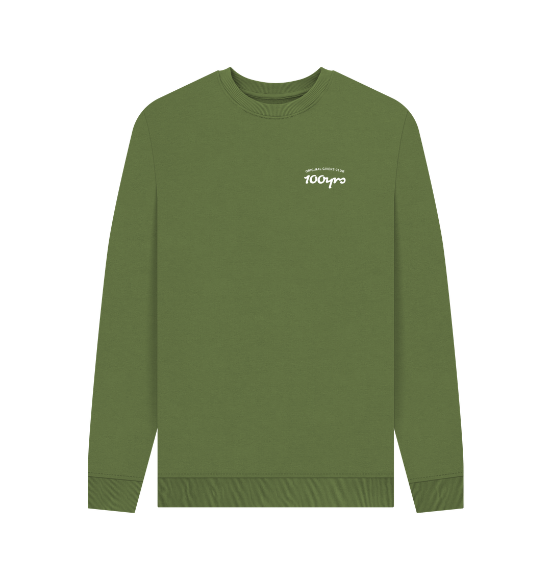 Khaki Printed Sweater Front