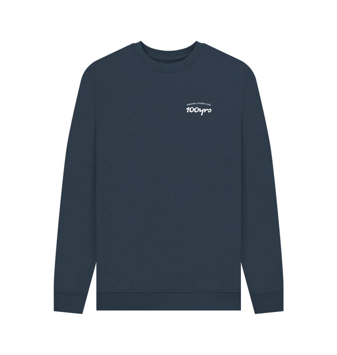 Navy Blue Printed Sweater Front