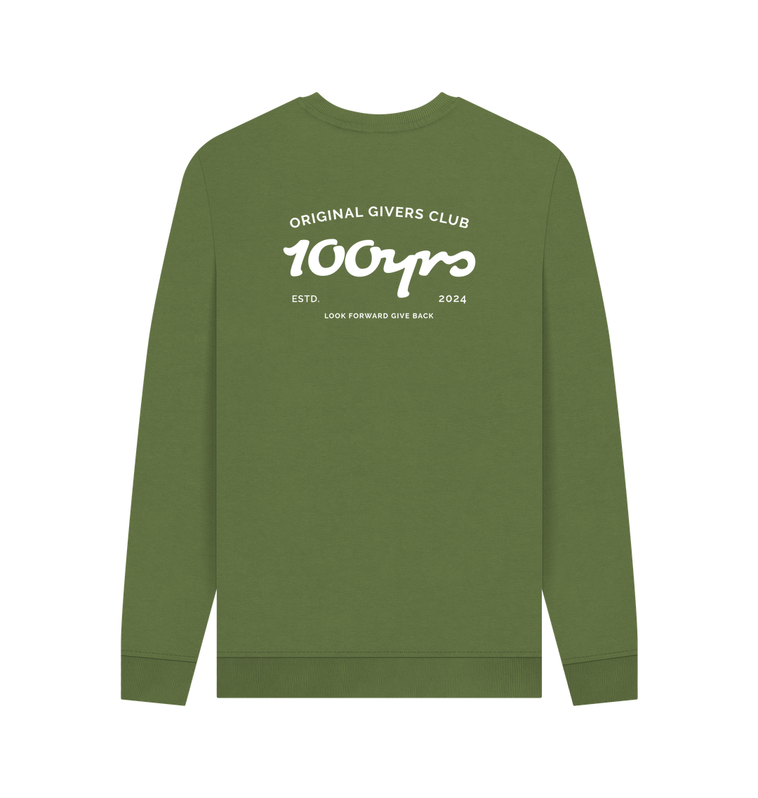 Khaki Printed Sweater Back