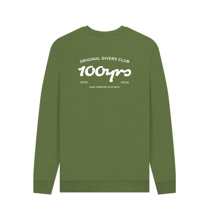 Khaki Printed Sweater Back