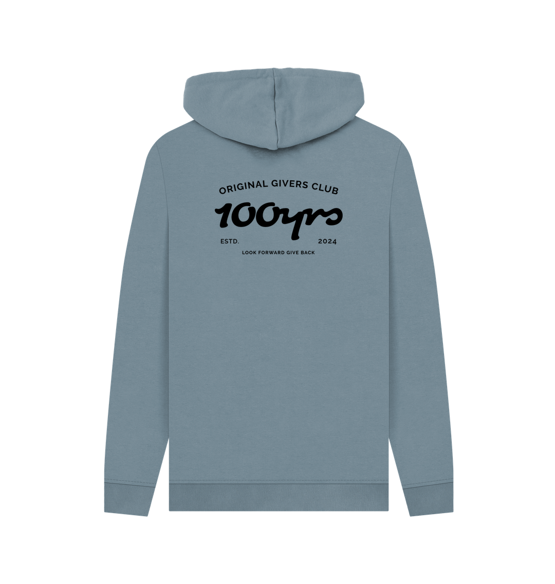 Stone Blue Printed Hoody Back