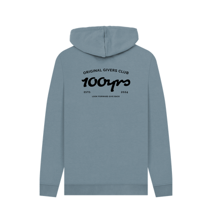 Stone Blue Printed Hoody Back