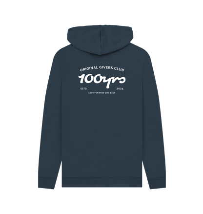 Navy Printed Hoody Back