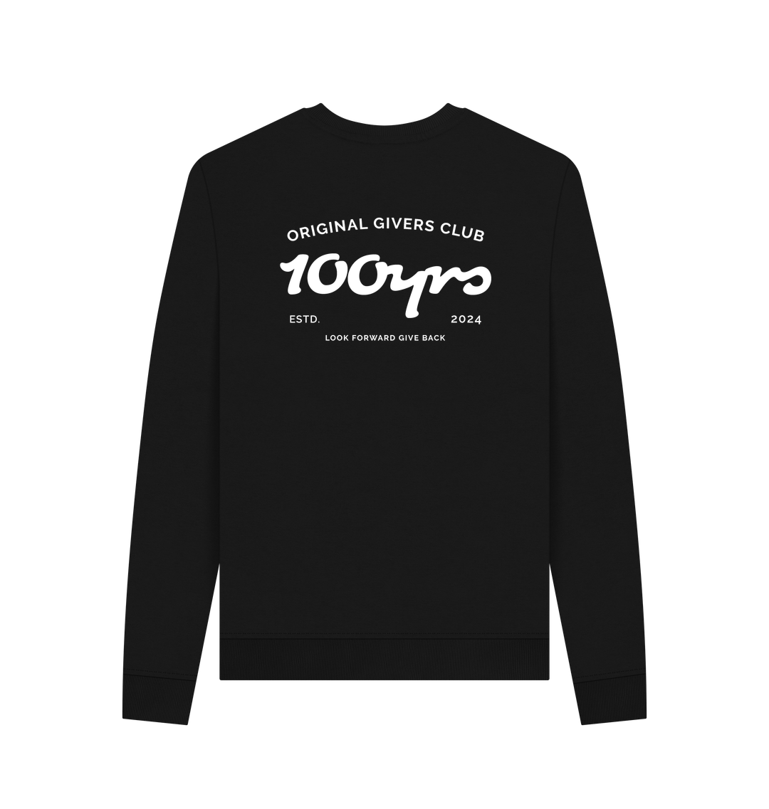 Black Printed Sweater Back