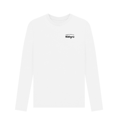 White Printed Long Sleeve T Shirt Front
