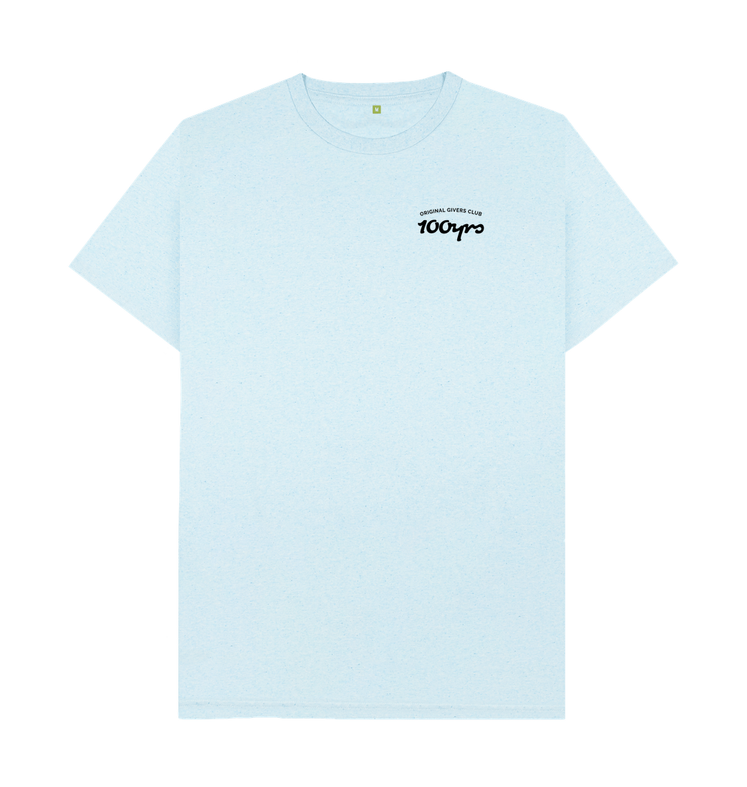Light Blue Recycled Printed T-Shirt Front