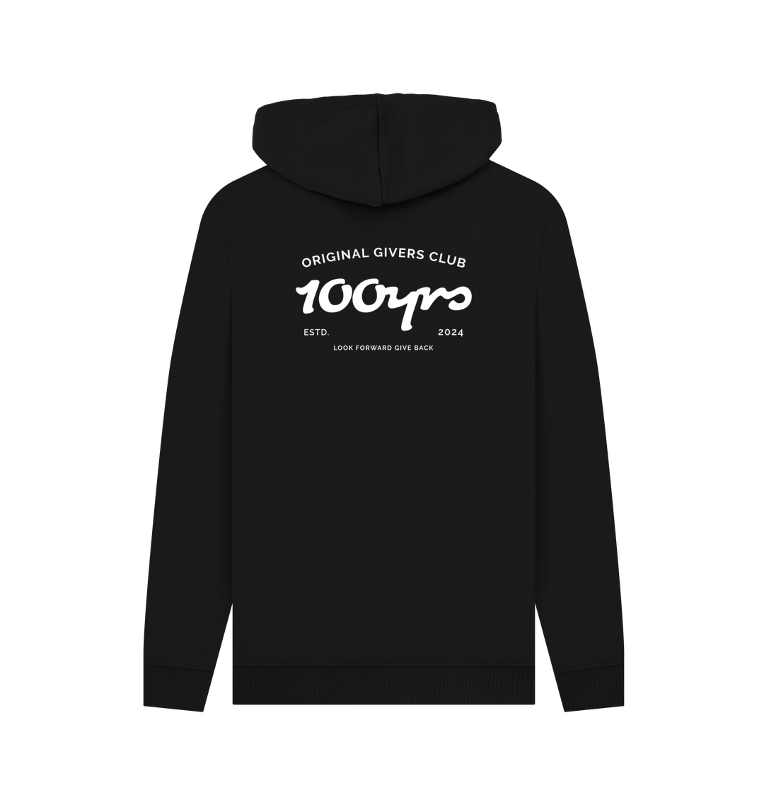 Black Recycled Hoody Back