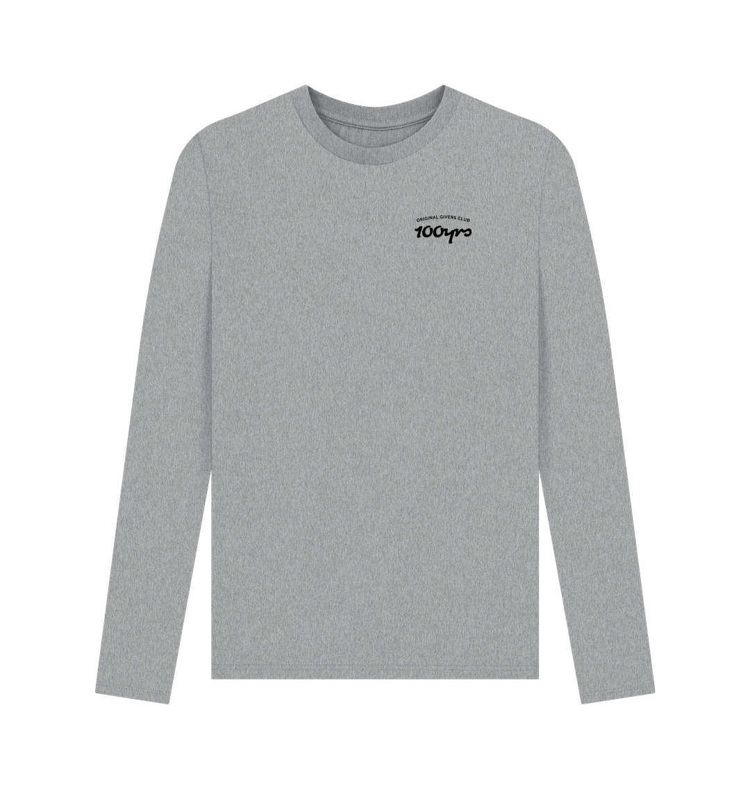 Athletic Grey Printed Long Sleeve T Shirt Front