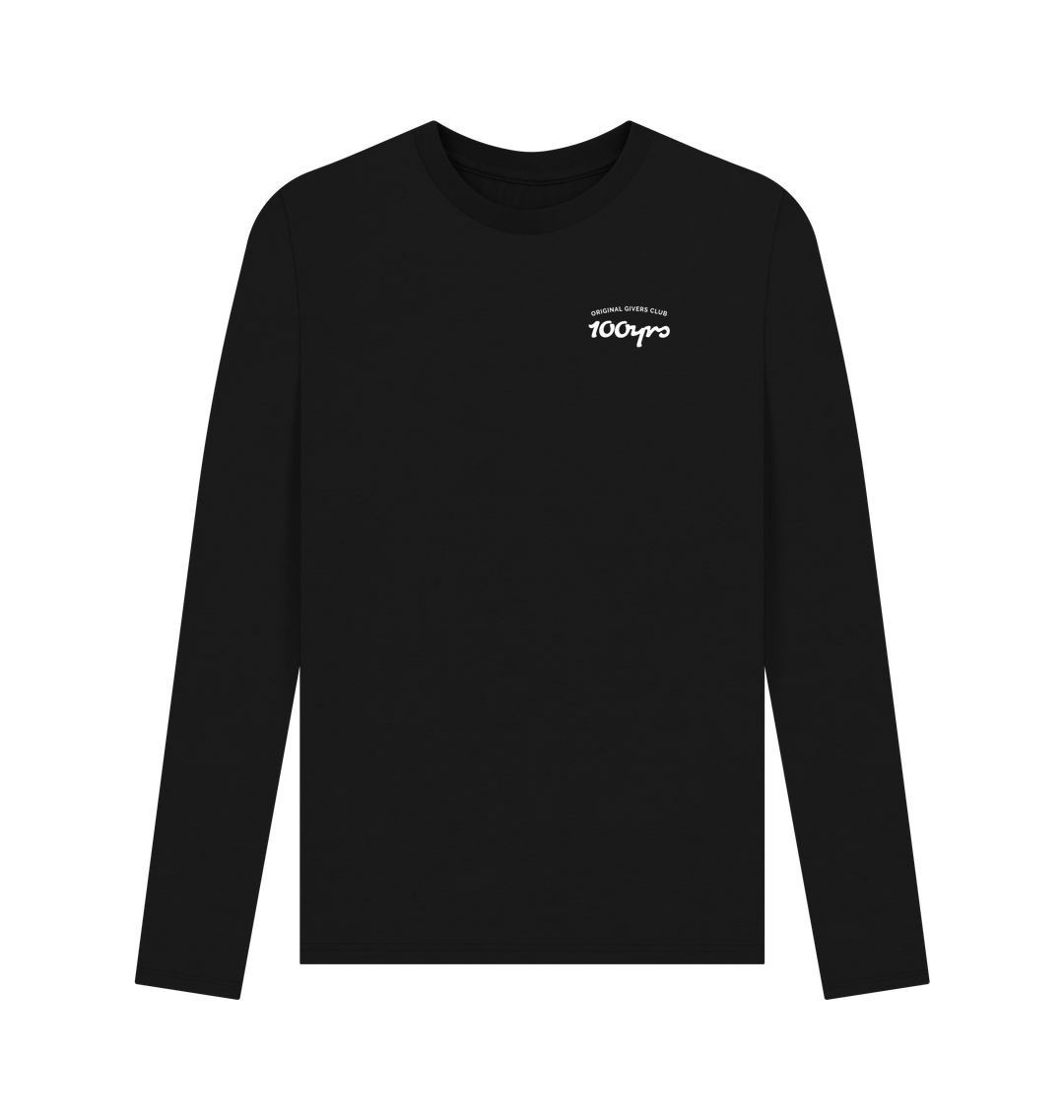 Black Printed Long Sleeve T Shirt Front