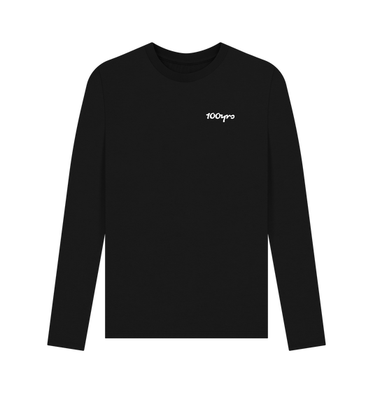 Black Printed Long Sleeve T Shirt Front