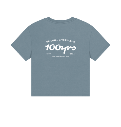 Stone Blue Printed T-shirt Back