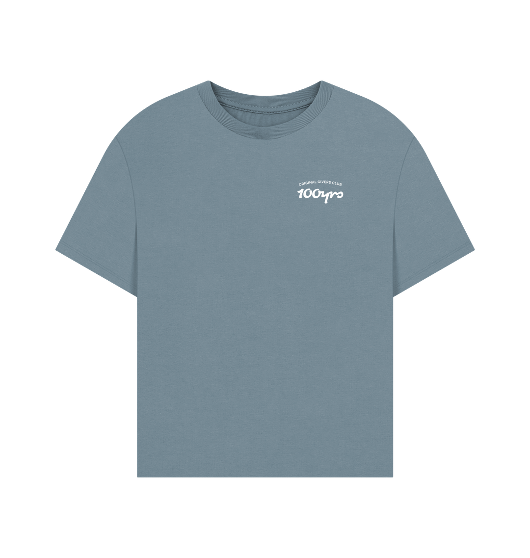 Stone Blue Printed T-shirt Front