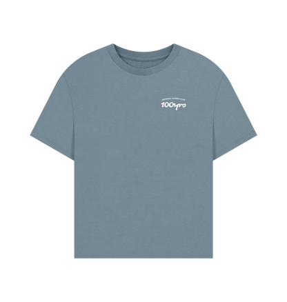 Stone Blue Printed T-shirt Front