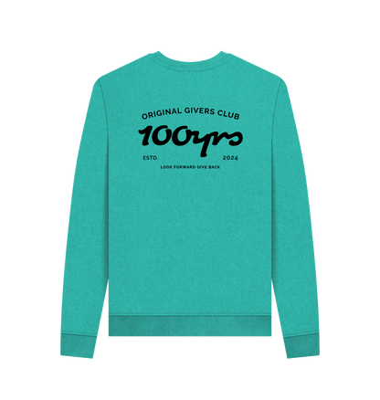 Seagrass Green Recycled Printed Sweater Back