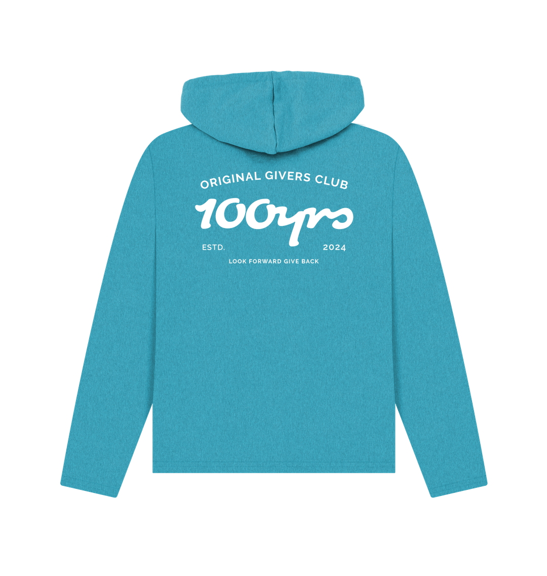Ocean Blue Recycled Hoody Back