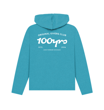 Ocean Blue Recycled Hoody Back