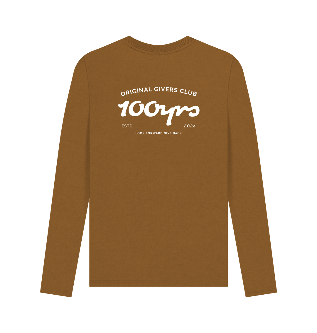 Brown Printed Long Sleeve T Shirt Back
